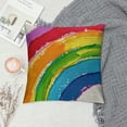 thumbnail image 2 of Wuche Rainbow Throw Pillow Covers 18x18 Inch Home Pillow Cover Colourful Rainbow Pillow Case Cotton Linen Hidden Zipper Closure Cushion Couch Bedroom Decor Pillowcases Multiple specifications, 2 of 5