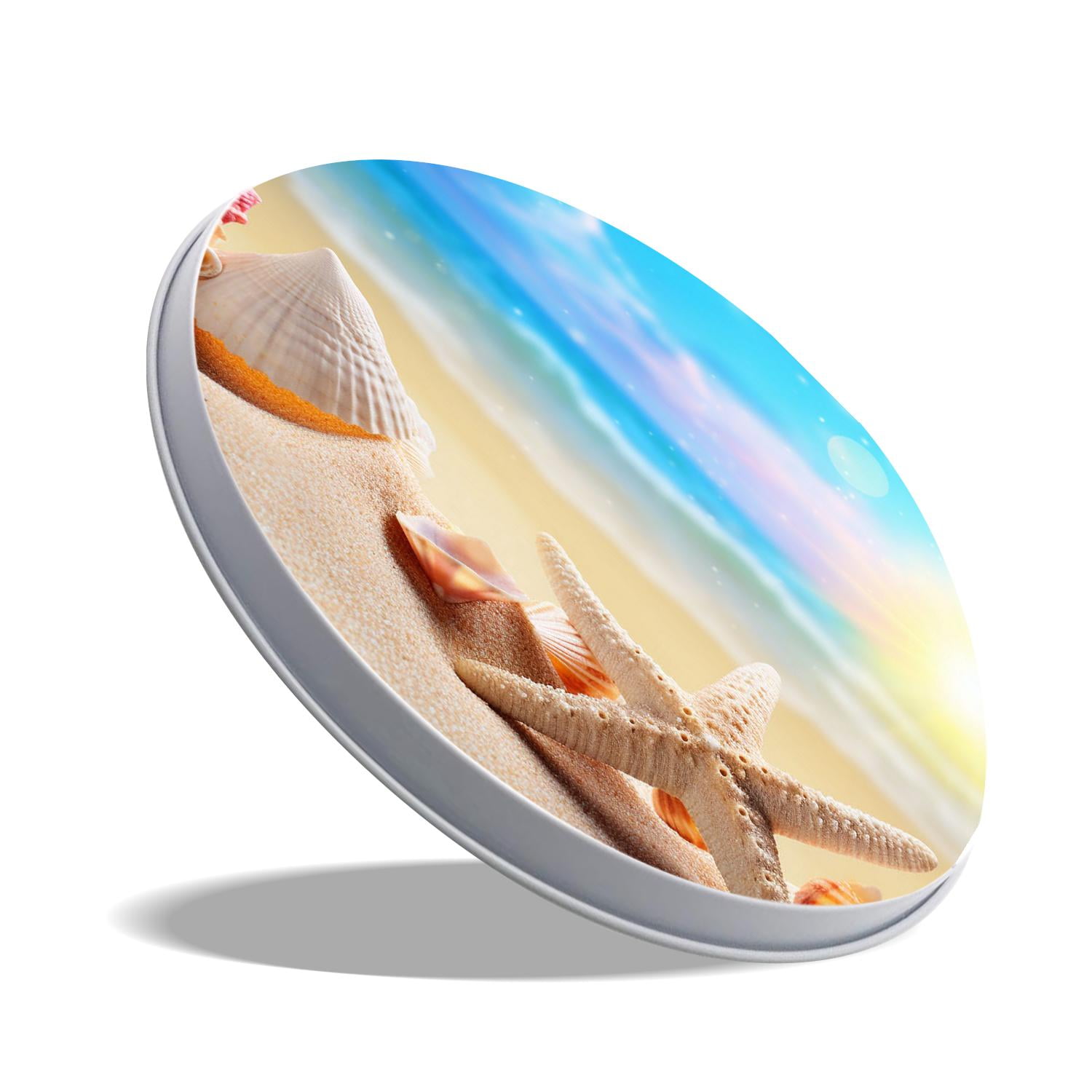 Decorative Stove Burner Covers 4 Pcs Metal Gas Stove Burner Cover 8Inch And 10Inch ,seashell starfish beach landscape Beautiful Pattern
