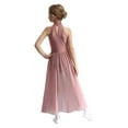 thumbnail image 2 of Haitryli Kids Girls Lyrical Dance Costume Color Block Mesh Tulle Flowy Maxi Long Dress Modern Contemporary Dancewear Dusty Pink 14, 2 of 7
