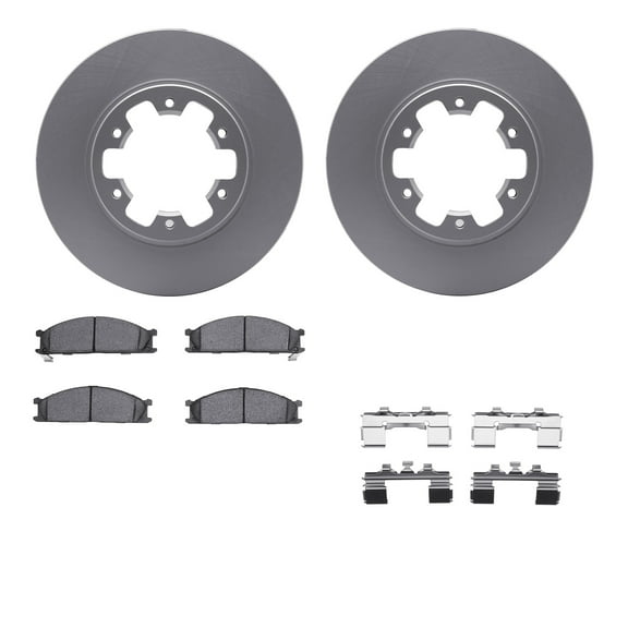Dynamic Friction Company Front Geospec Brake Rotors with 5000 Advanced Brake Pads includes Hardware 4512-67119