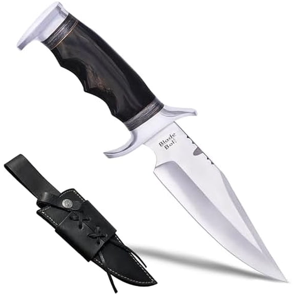 Heritage Hunter B301X Fixed Blade Knife with Sheath – 6.1" Clip Point D2 Steel Blade with Bull-horn Handle, Field Hunting Knife for Men, Ideal for Camping, Survival, Tactical, Outdoor and Gift$$Other