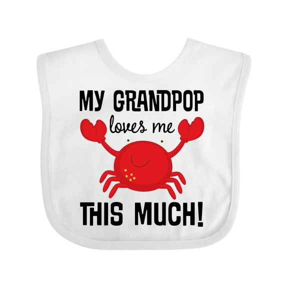 Inktastic My Grandpop Loves Me Crab Boys or Girls Baby Bib