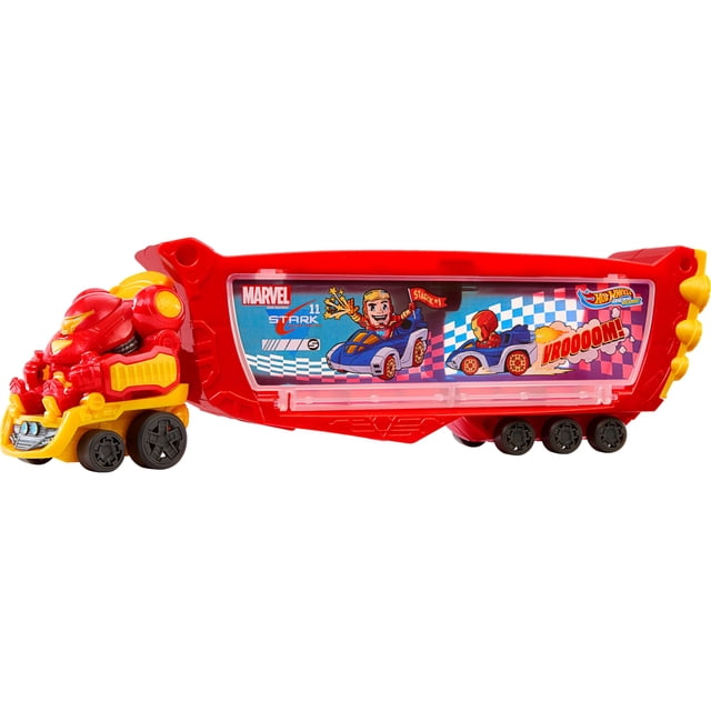Toy Hauler Hot Wheels RacerVerse Marvel Hulkbuster 10 coches