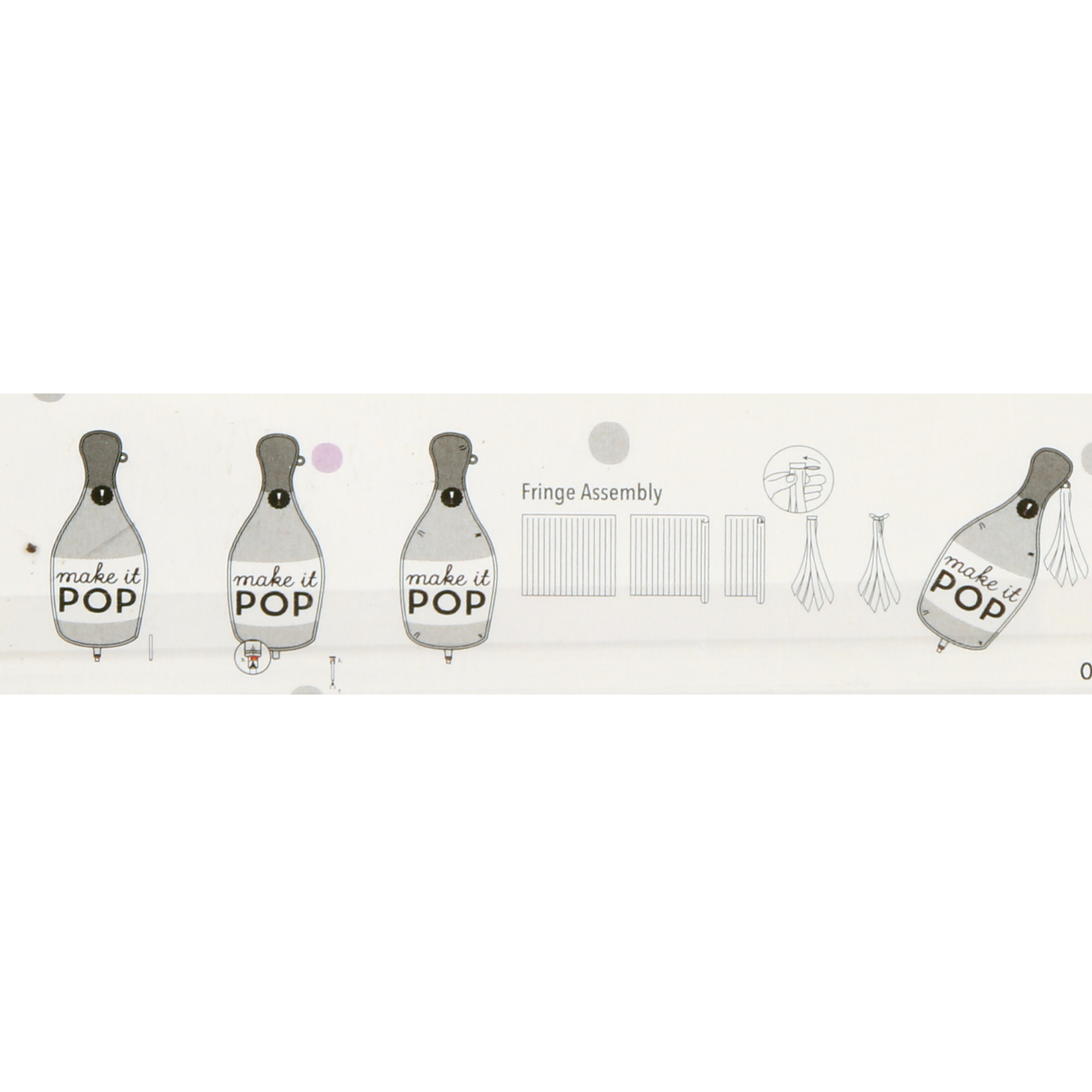 Large "Make it Pop" Champagne Bottle Foil Balloon with Silver Tassel, 20in x 39.5in