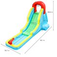 thumbnail image 2 of Deluxe Inflatable Water Slide Park - Heavy-Duty Nylon for Outdoor Fun - Climbing Wall, Slide, & Small Splash Pool - Easy to Set Up & Inflate with Included Air Pump & Carrying Case, 2 of 8