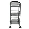 thumbnail image 3 of Estante de almacenamiento de metal con ruedas, carrito móvil de acero inoxidable para baño, cocina, verduras, color negro, 3 capas, 3 of 8