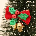 thumbnail image 4 of 10Pcs Red Fabric Bows With Bells Decorations Christmas Xmas Party Tree Ornament, 4 of 9