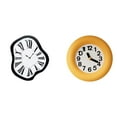 thumbnail image 1 of Reloj de pared con números distorsionados, silencioso, redondo, electrónico, de acrílico y madera. Ideal para dormitorio, sala de estar, ofici, 1 of 8