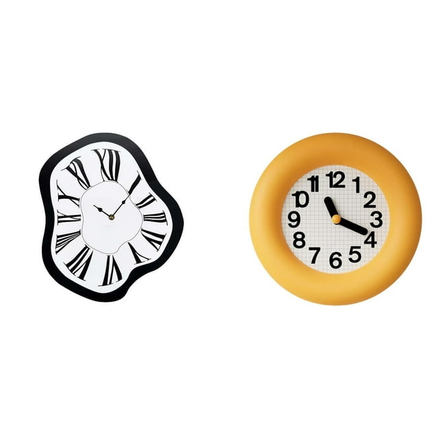 Reloj de pared con números distorsionados, silencioso, redondo, electrónico, de acrílico y madera. Ideal para dormitorio, sala de estar, ofici