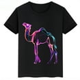 thumbnail image 3 of Ropa infantil con estampado de dibujos animados de camellos, camisetas negras de manga corta de verano para niños, camisetas de algodón personalizadas para niños y niñas, 3 of 5