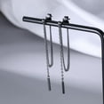thumbnail image 3 of Solid 925 Sterling Silver Bar Dangle Earrings for Women Minimalist Dangle Earrings Threader Chain, 3 of 12