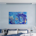 thumbnail image 3 of Rosework Framed Canvas Wall Art, 20x30 Inch, Blue and Gold Splash Abstract, Made In USA, 3 of 6