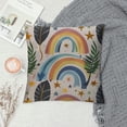 thumbnail image 2 of Nawypu Boho Abstract Rainbow Moon Leaves Throw Pillow Covers, Decorative Retro Aesthetic Bohemian Hippie Rainbow Cushion Case Pillowcase for Couch Sofa,, 2 of 5