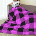 thumbnail image 6 of Zufioo Purple Black Buffalo Plaid Fleece Blanket Queen Size,Plush Bed Blanket,Ultra Soft Throw Blanket,Plush Fuzzy Cozy Blanket Perfect for Bed,Couch-80"x60", 6 of 7