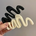 thumbnail image 3 of Eoperou Women Hair Claw Hollow Out Wave Shape Solid Color Strong Claw Anti-slip Smooth Hair Fixation Decoration Anti-break Hair Accessory, 3 of 8