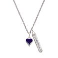 thumbnail image 1 of Delight Jewelry Silvertone Small Long Purple Heart Silvertone Guardian Angel Bar Charm Necklace, 23", 1 of 4