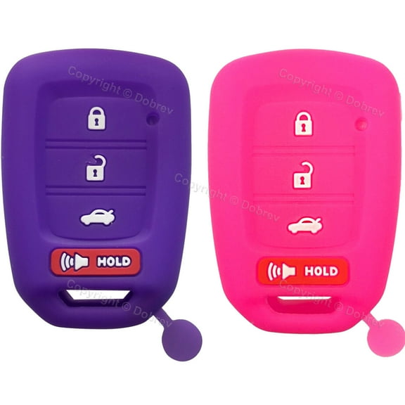 Silicone Rubber Cover Case Protector Fob Entry for Honda Accord CR-V Civic key (purple and pink)