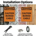 thumbnail image 3 of Caution Buried Cable OSHA WARNING Rigid Plastic Sign 10 Inch x 7 Inch - 5 Pack, 3 of 8