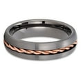 thumbnail image 2 of 6mm Gunmetal Wedding Ring,Braid Tungsten Ring,Wedding Ring,Anniversary Ring,Rose Gold Tungsten Ring,Dome, 2 of 4