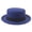 Blue, variant on Unisex Men Women Wide Brim Woolen Pork Pie Hat Round Flat Top Cap
