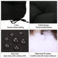 thumbnail image 6 of Patio Cushions with Ties, Tatami Floor Pillow Meditation, Outdoor/Indoor Tufted Seat Cushion Chair Pads Waterproof for Dining Chairs Garden Decoration Balcony Office(19"x19"x5", 2 Pack, Navy Blue), 6 of 8