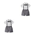 thumbnail image 2 of Qarigey Camisa con botones para niños, conjunto de pantalones en general, ropa con pajarita para niños, pantalones cortos Type20 NO20, 2 of 6