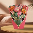 thumbnail image 4 of Ramo de flores de papel 3D tarjeta de felicitación flores de papel creativas tarjetas emergentes ramo de flores para siempre regalos para el día de la madre, 4 of 7