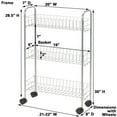 thumbnail image 2 of Household Essentials Slim Storage Cart, 3 Shelf Storage Cart with Wheels, Perfect for Laundry Rooms, Bathrooms, Pantries, Kitchens and More, 2 of 8