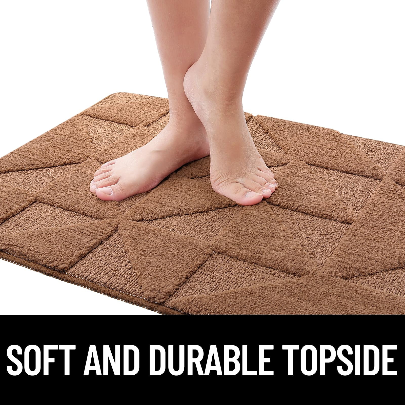 Buganda Indoor Doormats, Absorbent Trapper Dirt Door Mats, Non Slip Low Profile Inside Doormats for Entryway, 20x32, Brown