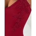 thumbnail image 3 of MORTTIC Women's Halter Neck Lace Jacquard Bodysuit Sleeveless Stretchy Tummy Control Boho Chic for Party Photoshoots & Date Nights, 3 of 3