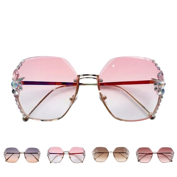 WHEANG Sunglasses Womens Rhinestone Sparkling Sunglasses Bling Crystal Frame Shades Slim Face Fashion Sun Glasses UV400 Protection Sunglasses 2026 Summer Trendy Styles(Color Red One Size)
