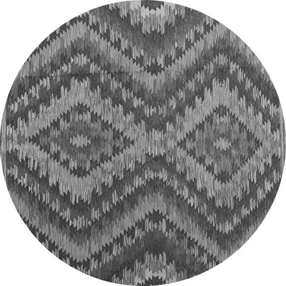 Ahgly Company Indoor Round Southwestern Gray Country Area Rugs, 4' Round