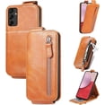 thumbnail image 2 of Zipper Wallet Case for Samsung Galaxy A14 5G with Card Holder Slot, PU Leather Adjustable Kickstand Flip Handbag Phone Cover for Samsung Galaxy A14 5G SDLL Orange, 2 of 14