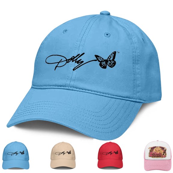 Dollys Butterfly Adjustable Baseball Cap for Men Women, Cute Dollys Washed Distressed Outdoor Hat
