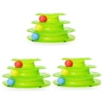 thumbnail image 4 of 3pcs Cat Toy Three Layers Pet Toys Intelligence Crazy Play Ball Tray Cat Toy (Green), 4 of 8
