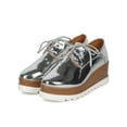 thumbnail image 5 of Women Mirror Metallic Pointy Toe Double Stacked Platform Spectator Creeper HC99, 5 of 5