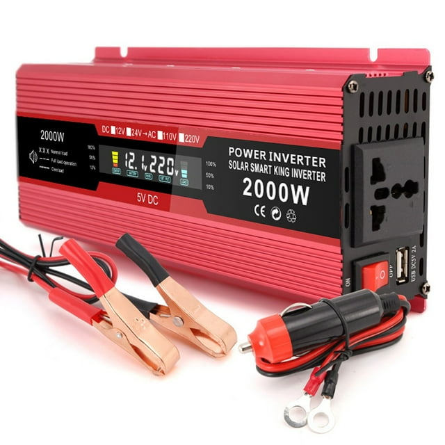MYG 5000Watt Pure Sine Wave Power Inverter 24V DC to 220V AC Converter for Truck, Home, RV, Peak 5000W Off-Grid Solar Power Inverter with Outlets, USB Port