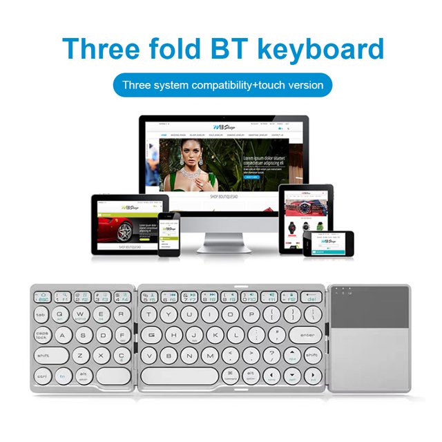 Teclado de computadora compatible con Bluetooth Teclado portátil de 64 teclas para Android IOS