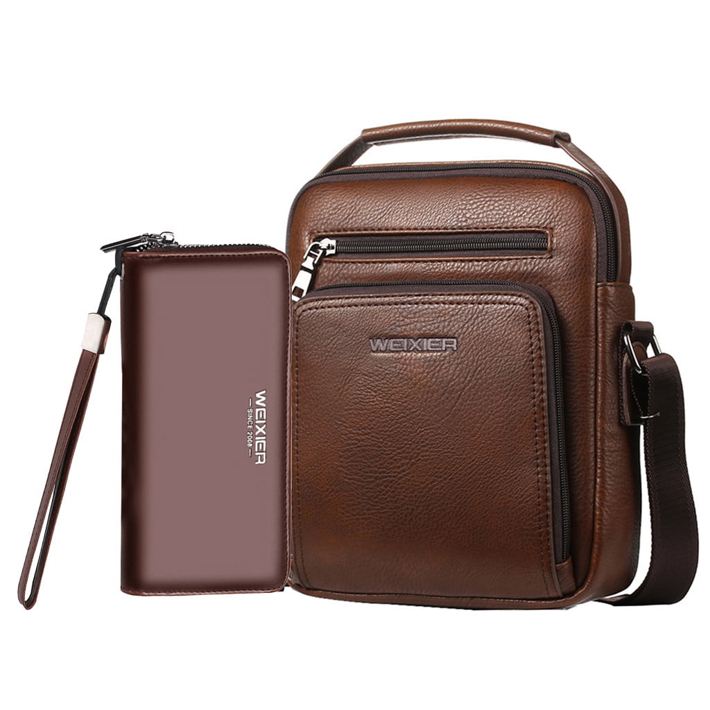 Unbranded Men Vintage Shoulder bags Crossbody Bags Retro Zipper Handbags+Wallet - 0 ...