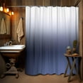 thumbnail image 7 of Ombre Navy Blue Fabric Shower Curtain Sets with Shower Curtain Hooks, Waterproof Washable Cloth Navy Blue and White Farmhouse Modern Shower Curtains for Bathroom, 7 of 7