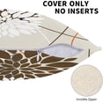thumbnail image 4 of Brown and Orange Gray Dahlia Floral Pillow Covers 18x18 Set of 2 Outdoor Modern Coffee White Grey Flower Throw Pillows Cover Summer Fall Autumn Linen Decorative Cushion Case for Couch Bed Decor, 4 of 6