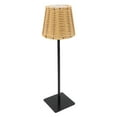thumbnail image 4 of Lámpara De Mesa LED, Base De Metal Tejido De Ratán De PC 3 Control Táctil De Color Recargable 120lm Con Batería De 1800 MAh USB Tipo C, Para Sala De Estar Barro, 4 of 7