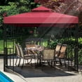 thumbnail image 4 of Maoww Toit de Parasol à 2 Couches de Rechange pour Gazebo de Patio, Auvent Imperméable d'Extérieur, Pare-Soleil, Rouge Vin, 4 of 7