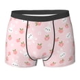 thumbnail image 6 of Men's Boxer Briefs, Cartoon Cute Rabbit Flower Pink Soft Comfy Mens Underwear Boxer Briefs Breathable With Widen Waist, 6 of 7