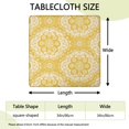 thumbnail image 2 of Yellow Ethnic Floral Pattern Square Fitted Tablecloth with Elastic Edge,Square Table Cover,Washable Elastic Table Cover for Home Kitchen Party Decor 34"x34", 2 of 6
