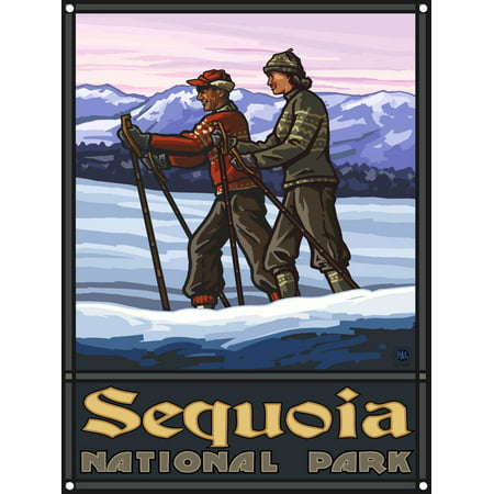 Sequoia National Park Cross Country Skiers Metal Art Print by Paul A. Lanquist (9