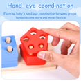 thumbnail image 4 of Baby Stacking Toy Colorful Wooden Shape Sorting Toy Geometric Block Puzzle Toy Color Shape Recognition Motor Skill Montessori Early Educational Toy for 3 Years Old Toddlers, 4 of 11