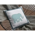 thumbnail image 3 of 20â€ Blue White Elephant Indoor Outdoor Zippered Throw Pillow, 3 of 5