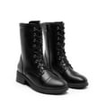 thumbnail image 3 of DREAM PAIRS Women's Combat Boots Lace-up Mid Calf Military Riding Boots with Chunky Heel, 3 of 4