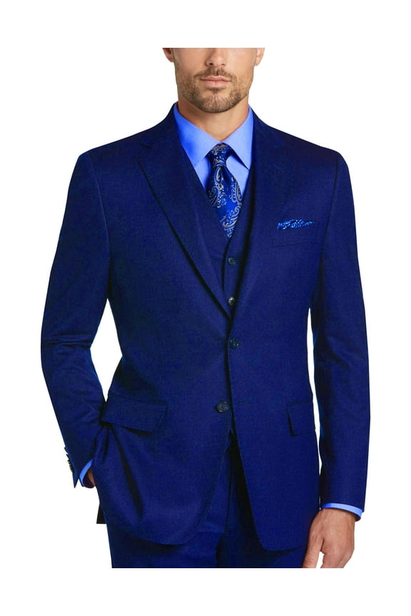 Mens Three Piece Two Button Modern Fit Italian Styled Single Breasted Suit Set | Black White Taupe Sapphire Eggplant Olive Navy Brown